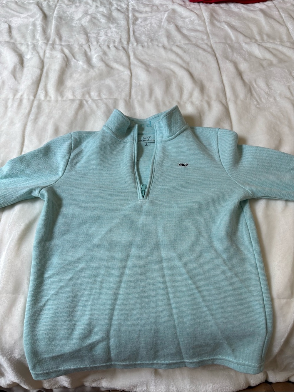 Vineyard Vines Boys Shep Shirt Quarter Zip Pullover Aqua Blue Size S 8-10
